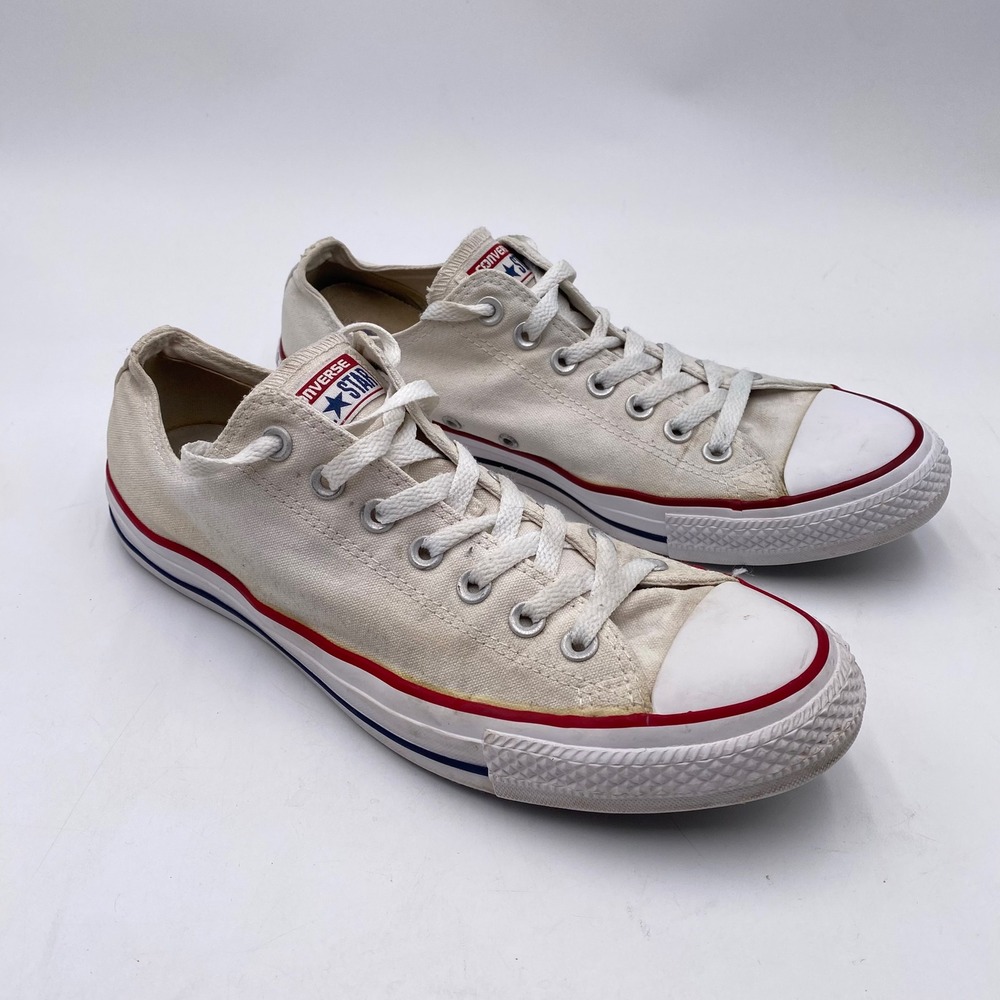 Converse Chuck Taylor All Star Low Top Sneakers Mens 10 White Canvas M7652